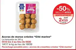 Monoprix CITÉ MARINE Accras de morue créoles offre