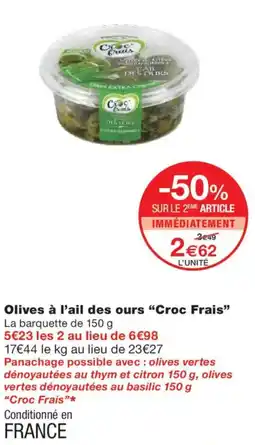 Monoprix CROC FRAIS Olives à l'ail des ours offre