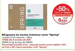 Monoprix SPRING Capsules de lessive fraîcheur verte offre