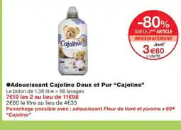 Monoprix CAJOLINE Adoucissant Cajoline Doux et Pur offre