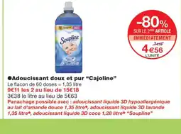 Monoprix CAJOLINE Adoucissant doux et pur offre