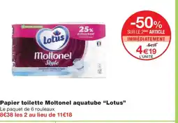 Monoprix LOTUS Papier toilette Moltonel aquatube offre