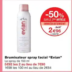 Monoprix EVIAN Brumisateur spray facial offre