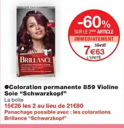 Monoprix SCHWARZKOPF Coloration permanente 859 Violine Soie offre