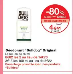 Monoprix BULLDOG Déodorant Original offre