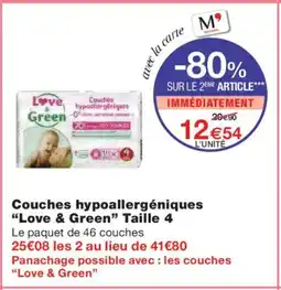 Monoprix LOVE & GREEN Couches hypoallergéniques Taille 4 offre