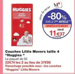 Monoprix HUGGIES Couches Little Movers taille 4 offre