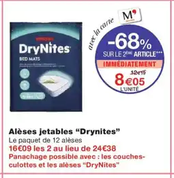 Monoprix DRYNITES Alèses jetables offre