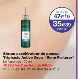 Monoprix RENÉ FURTERER Sérum accélérateur de pousse Triphasic Active Grow offre