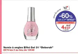 Monoprix DEBORAH Vernis à ongles Effet Gel 31 offre