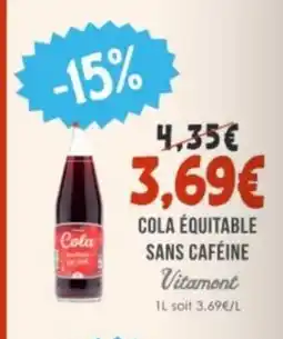 Naturalia VITAMONT Cola équitable sans caféine offre