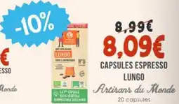 Naturalia ARTISANS DU MONDE Capsules espresso lungo offre