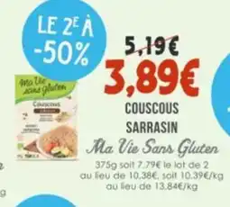 Naturalia MA VIE SANS GLUTEN Couscous sarrasin offre