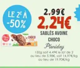 Naturalia PLENIDAY Sablés avoine choco offre