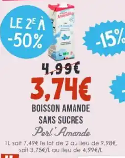 Naturalia PERL AMANDE Boisson amande sans sucres offre