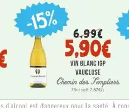 Naturalia CHEMIN DES TEMPLIERS Vin blanc igp vaucluse offre