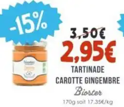 Naturalia BIOSTER Tartinade carotte gingembre offre