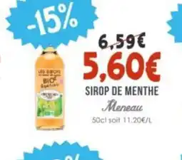 Naturalia MENEAU Sirop de menthe offre