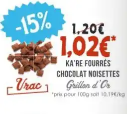 Naturalia GRILLON D'OR Ka're fourrés chocolat noisettes offre