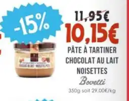 Naturalia BOVETTI Pâte à tartiner chocolat au lait noisettes offre