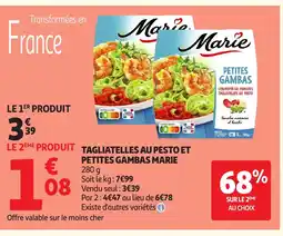 Auchan Direct MARIE Tagliatelles au pesto petites gambas offre
