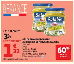 Auchan Direct SALAKIS Dés de fromage de brebis aux herbes de provence offre