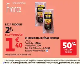 Auchan Direct CÉSAR MORONI Chorizo doux offre