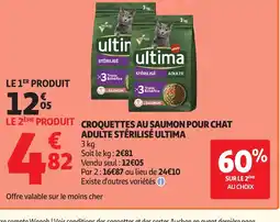 Auchan Direct ULTIMA Croquettes au saumon pour chat adulte stérilisé offre