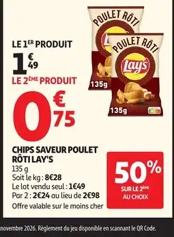 Auchan Direct LAY'S Chips saveur poulet rôti offre