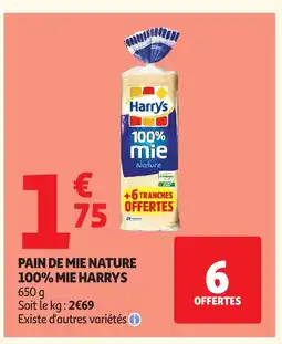 Auchan Direct HARRY'S Pain de mie nature 100% mie offre