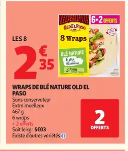 Auchan Direct OLD EL PASO Wraps de blé nature offre