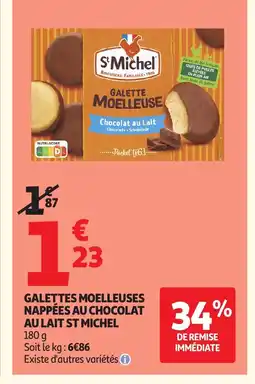 Auchan Direct ST MICHEL Galettes moelleuses nappées au chocolat au lait offre