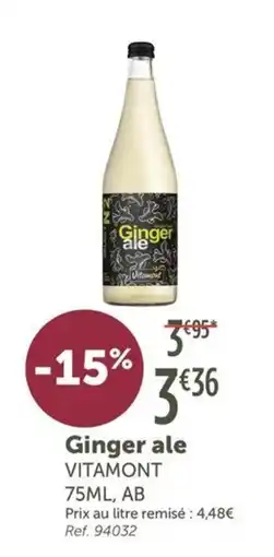 L'Eau Vive Ginger ale VITAMONT offre