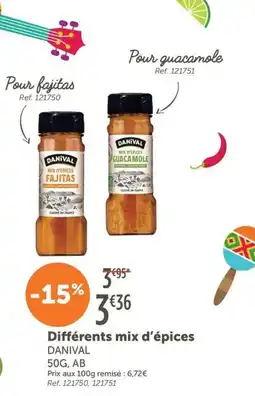 L'Eau Vive Différents mix d'épices DANIVAL offre