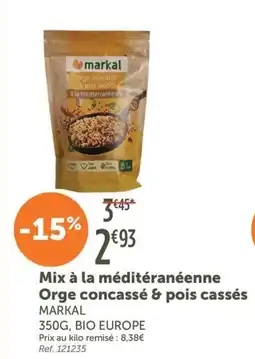 L'Eau Vive Mix à la méditéranéenne Orge concassé & pois cassés MARKAL offre