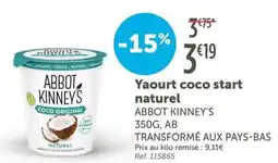 L'Eau Vive Yaourt coco start naturel ABBOT KINNEY'S offre