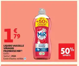 Auchan Direct MIR Liquide vaisselle vinaigre framboise offre