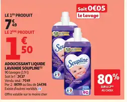 Auchan Direct SOUPLINE Adoucissant liquide lavande offre