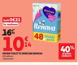 Auchan Direct RENOVA Papier toilette skincare offre