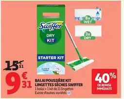 Auchan Direct SWIFFER Balai poussière kit lingettes sèches offre