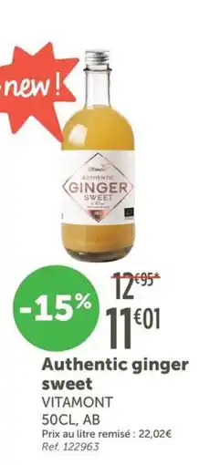 L'Eau Vive Authentic ginger sweet VITAMONT offre