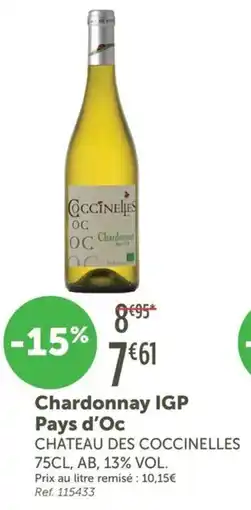 L'Eau Vive Chardonnay IGP Pays d'Oc offre