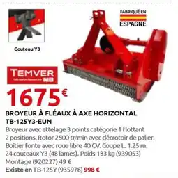 Rural Master BROYEUR À FLÉAUX À AXE HORIZONTAL TB-125Y3-EUN offre