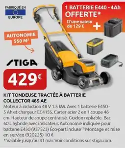 Rural Master KIT TONDEUSE TRACTÉE À BATTERIE COLLECTOR 48S AE offre