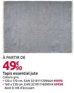 Mr Bricolage Tapis essential jute offre