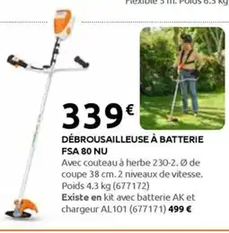 Rural Master DÉBROUSAILLEUSE À BATTERIE FSA 80 NU offre