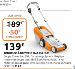 Rural Master TONDEUSE À BATTERIE RMA 235 NUE offre