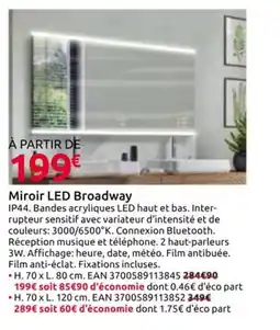 Mr Bricolage Miroir LED Broadway offre