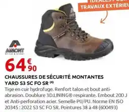 Rural Master CHAUSSURES DE SÉCURITÉ MONTANTES YARD S3 SC FO SR offre