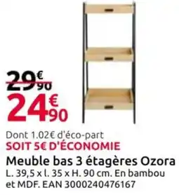 Mr Bricolage Meuble bas 3 étagères Ozora offre